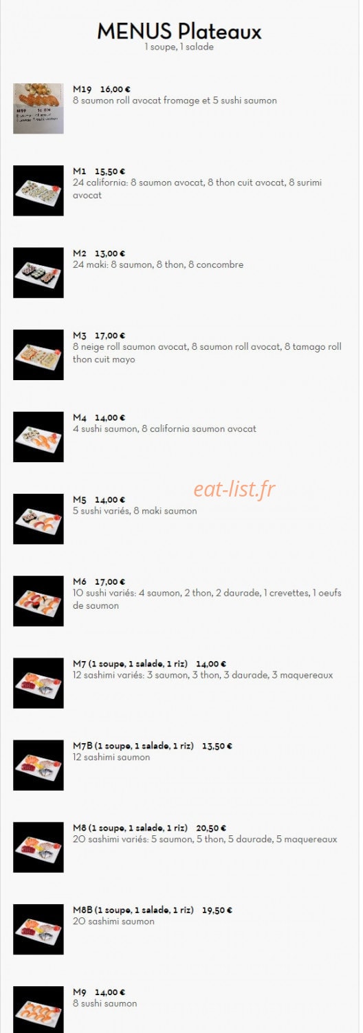 Yi Sushi — carte page 28