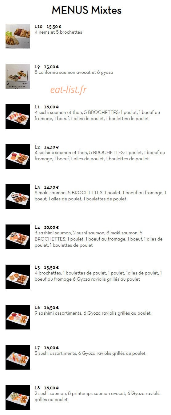Yi Sushi — carte page 13