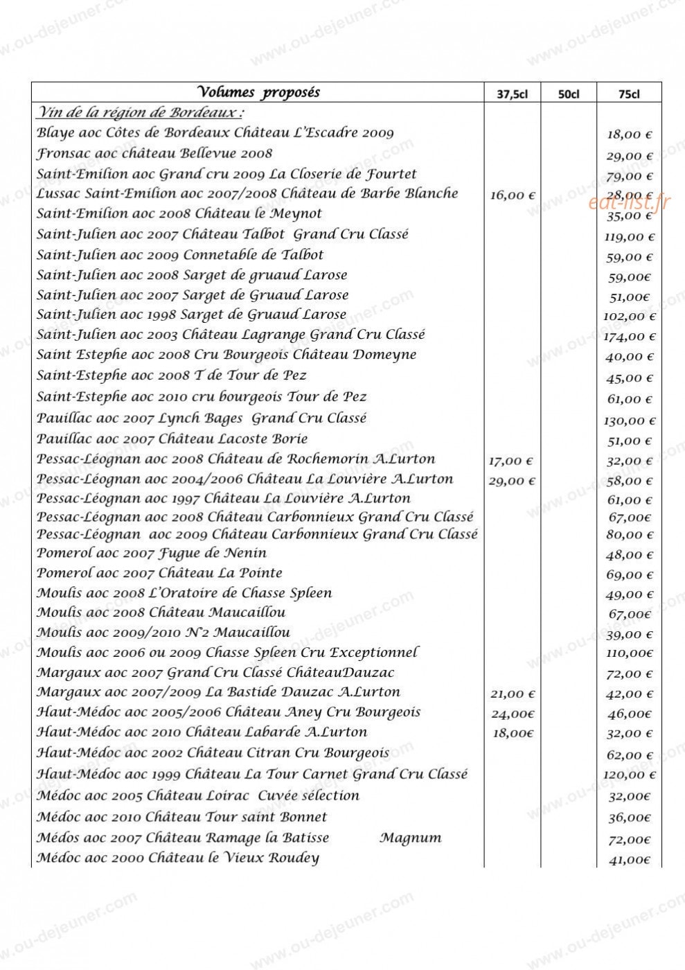 Le Resto — carte page 3