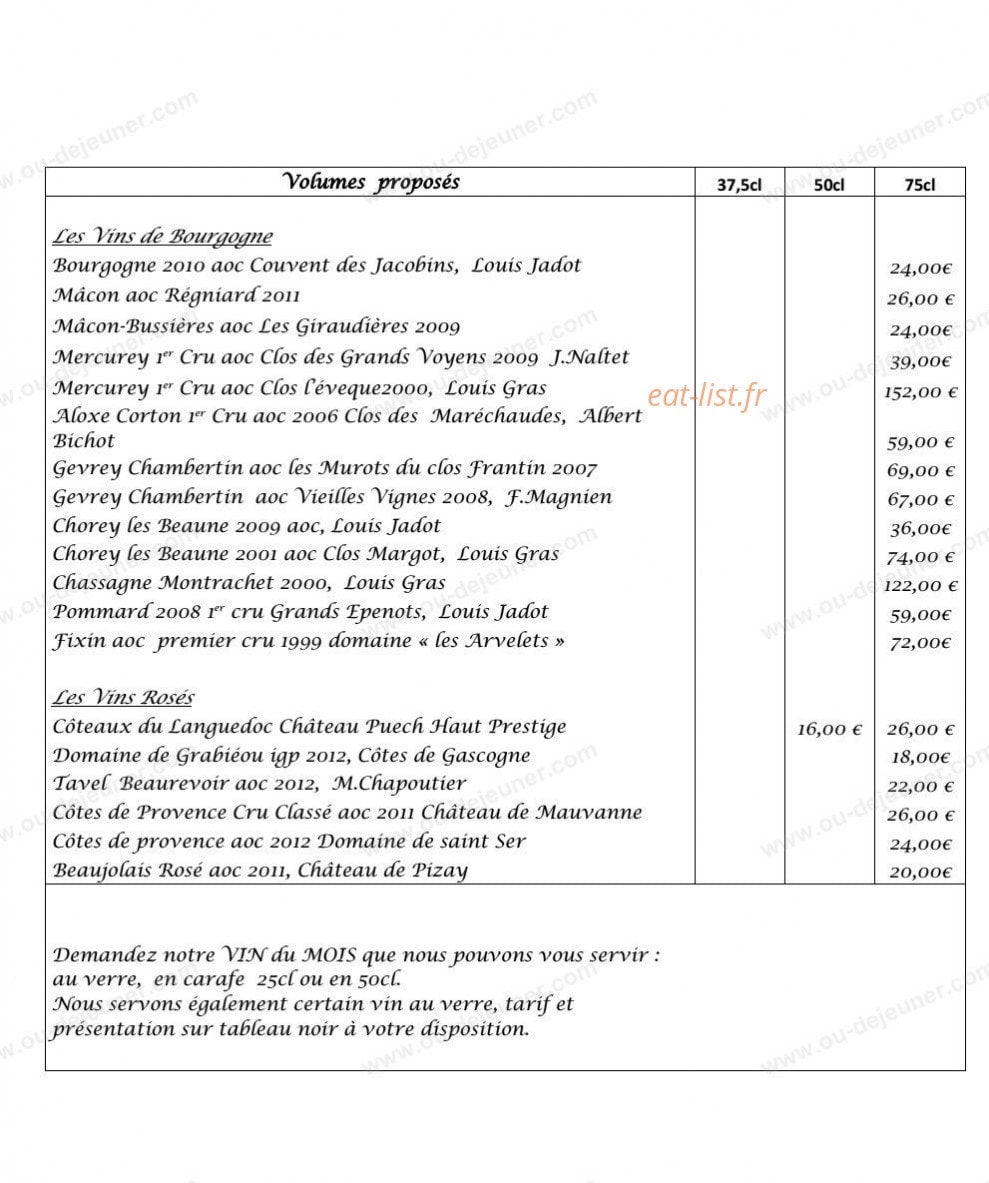Le Resto — carte page 6