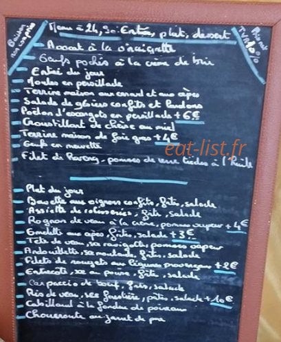 Carte et menu de Le Rosé de Touraine à Clairefontaine en Yveline — Le menu