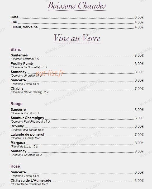 Auberge du Louvetier — carte page 7
