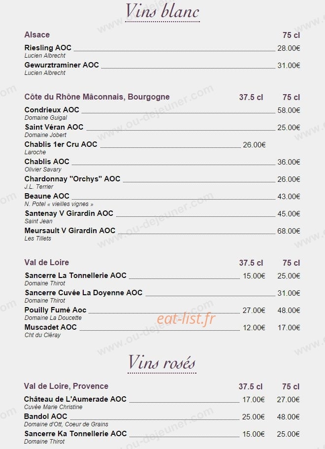 Auberge du Louvetier — carte page 5