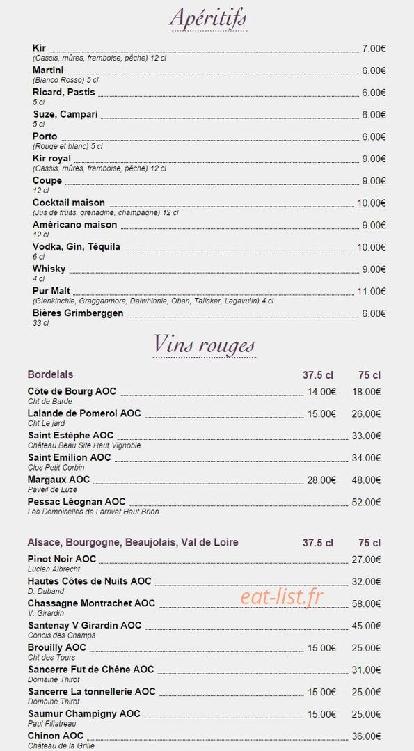 Auberge du Louvetier — carte page 4