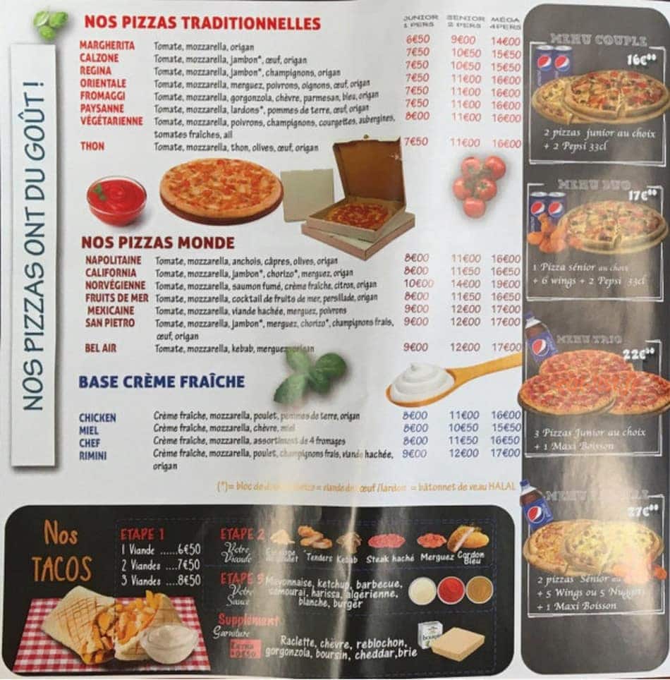 Bel Air Food — carte page 3