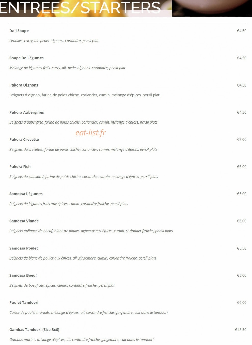 Chapati — carte page 1