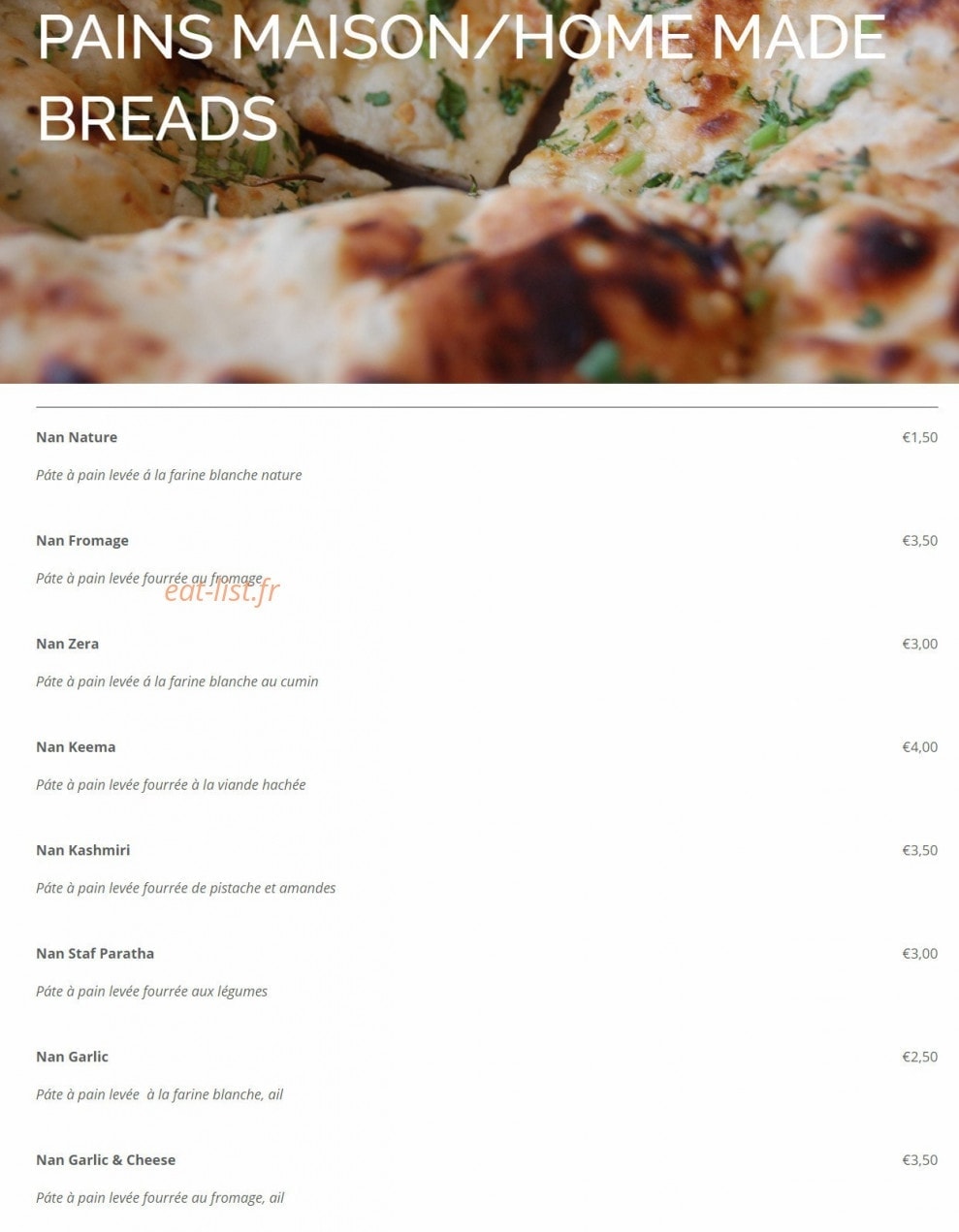 Chapati — carte page 20