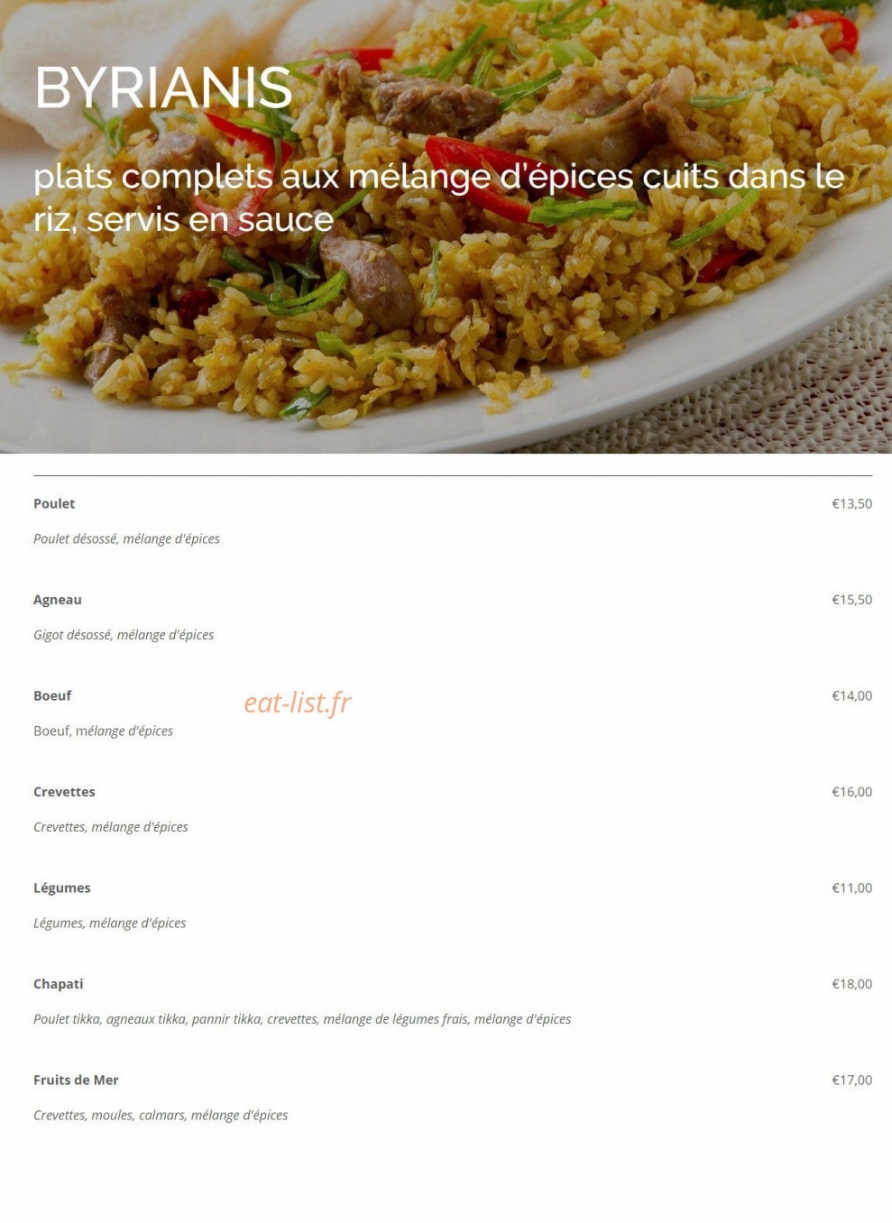 Chapati — carte page 18