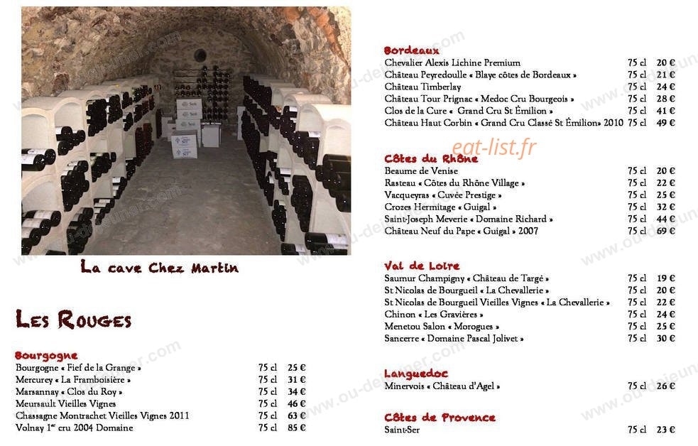 Chez Martin — carte page 5