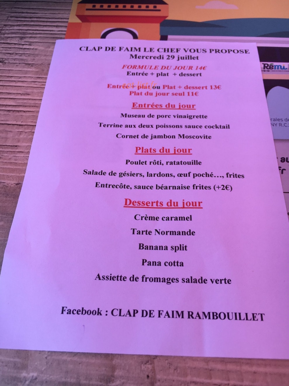 Clap de Faim — carte page 1
