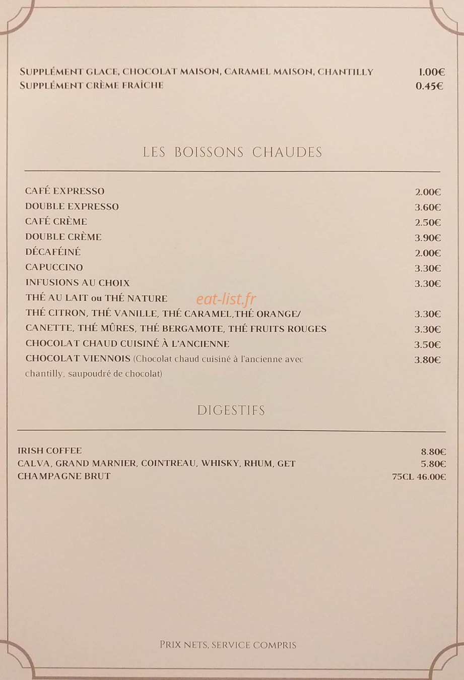 Le Manège à Crêpes — carte page 8