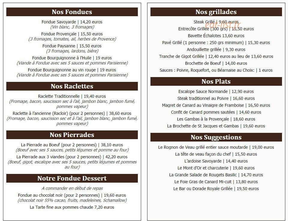Le Savoyard — carte page 2