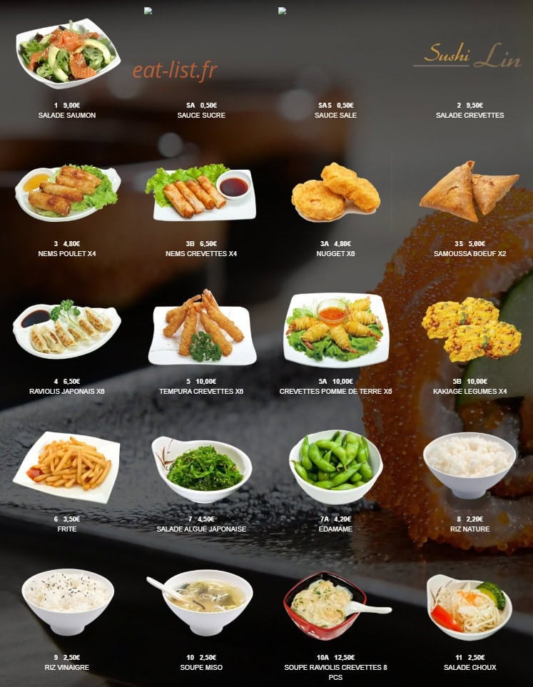 Sushi Lin — carte page 1
