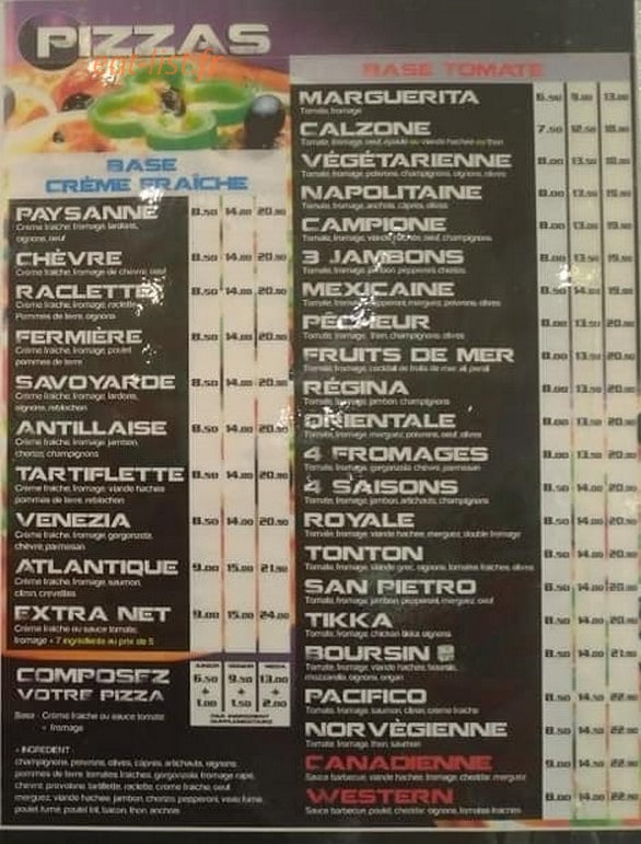 Tonton Pizza — carte page 2