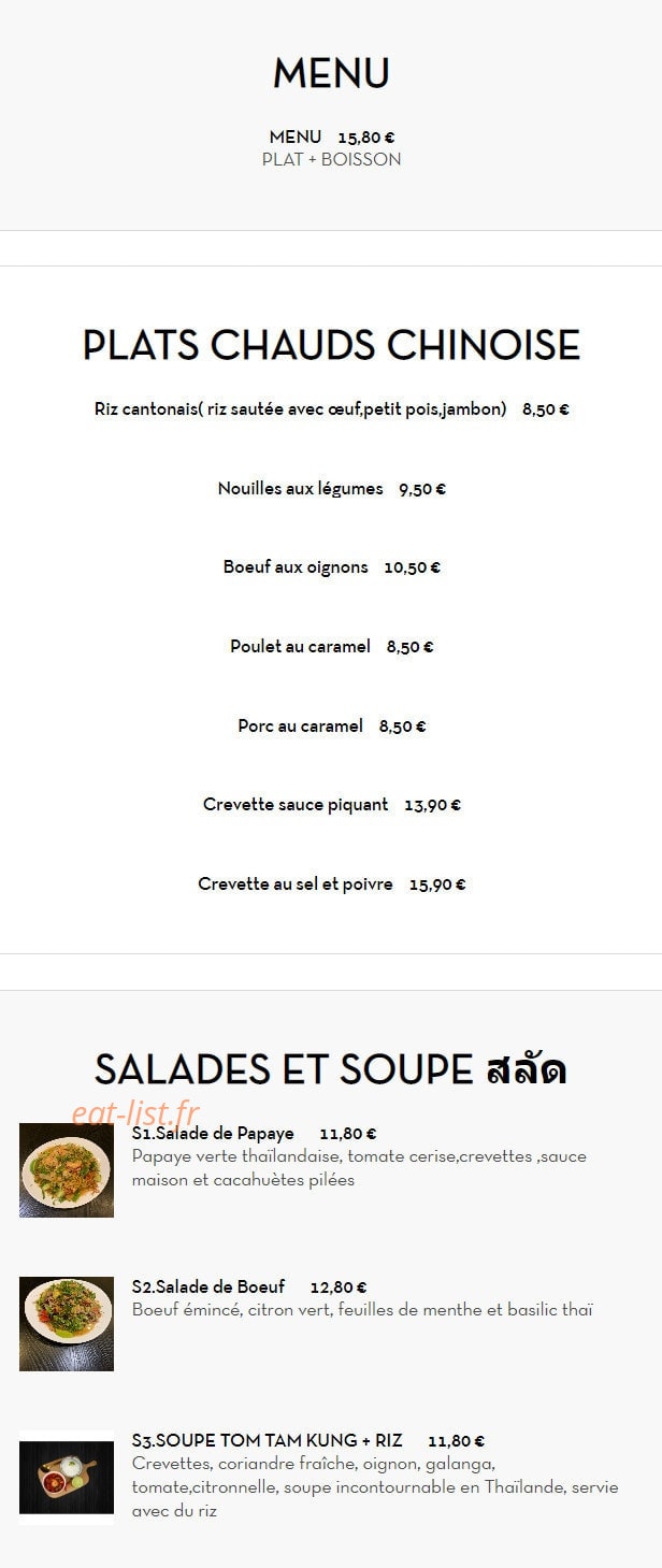 Yummy Sushi Thaï — carte page 3
