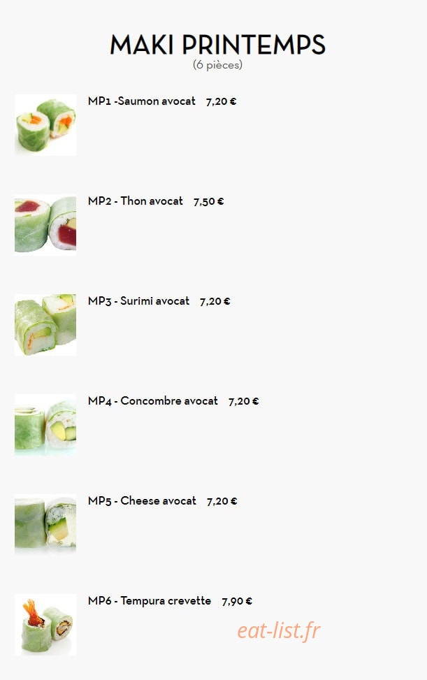 Yummy Sushi Thaï — carte page 14