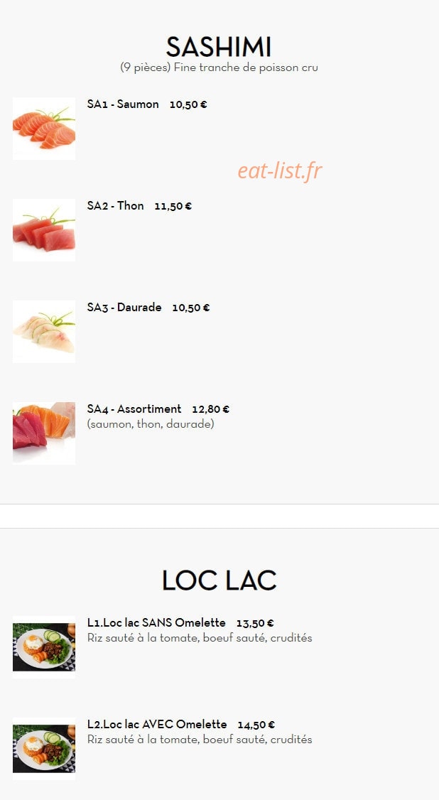 Yummy Sushi Thaï — carte page 16