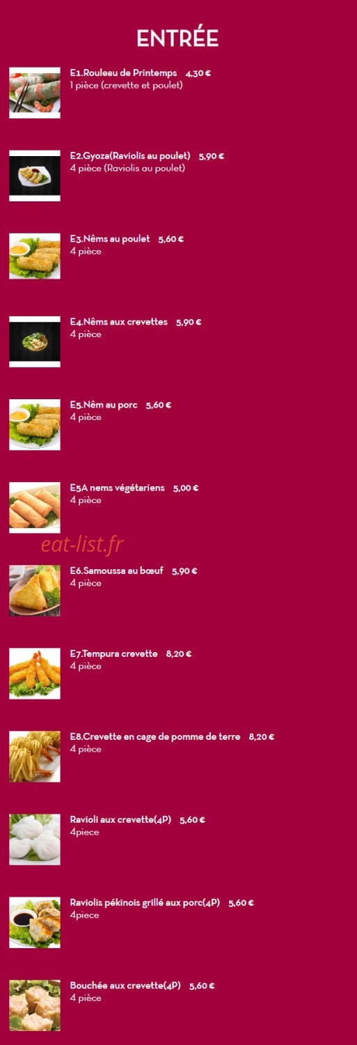 Yummy Sushi Thaï — carte page 1