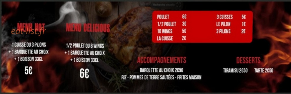 Allo Chicken — carte page 1