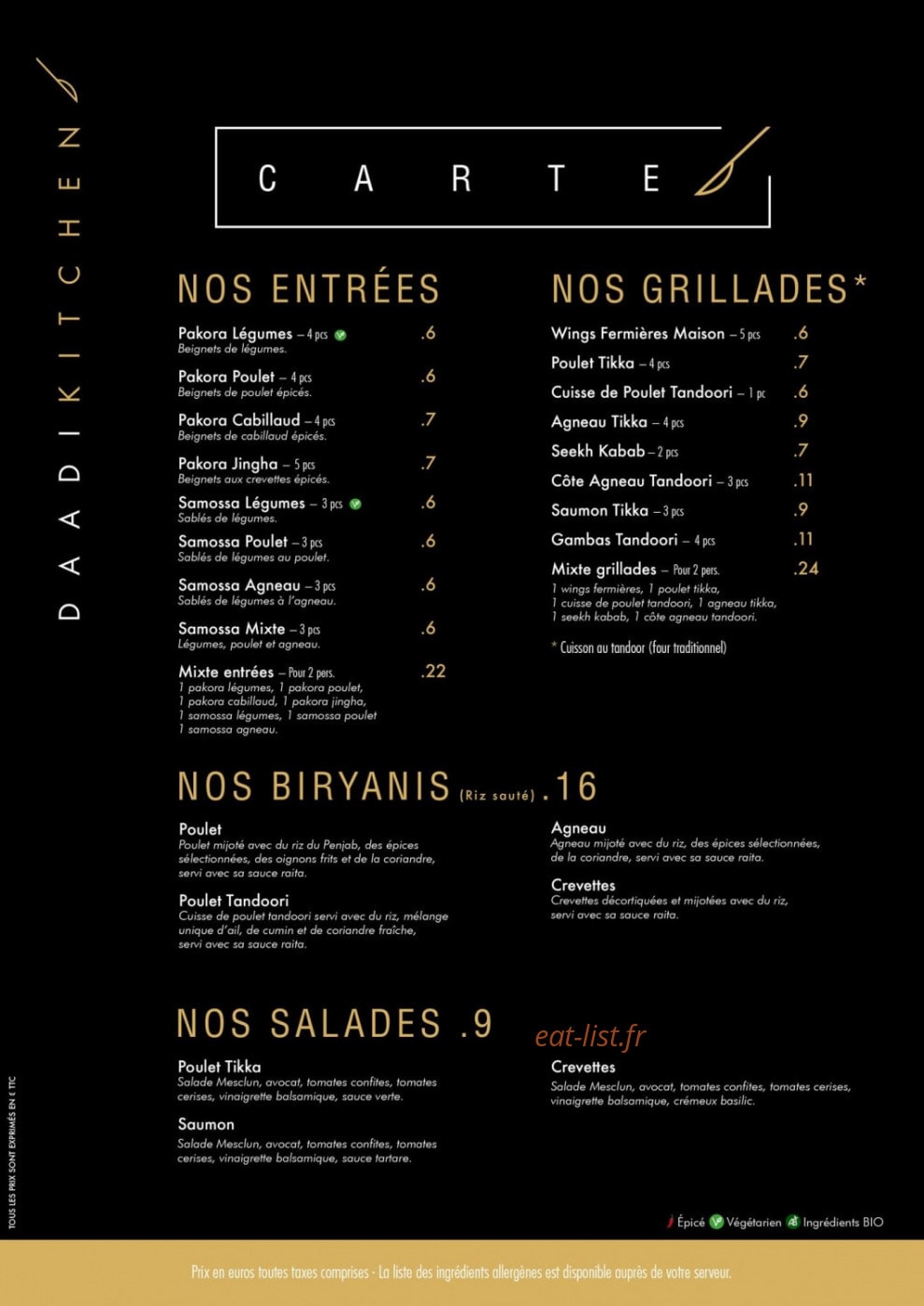 Daadi Kitchen — carte page 3