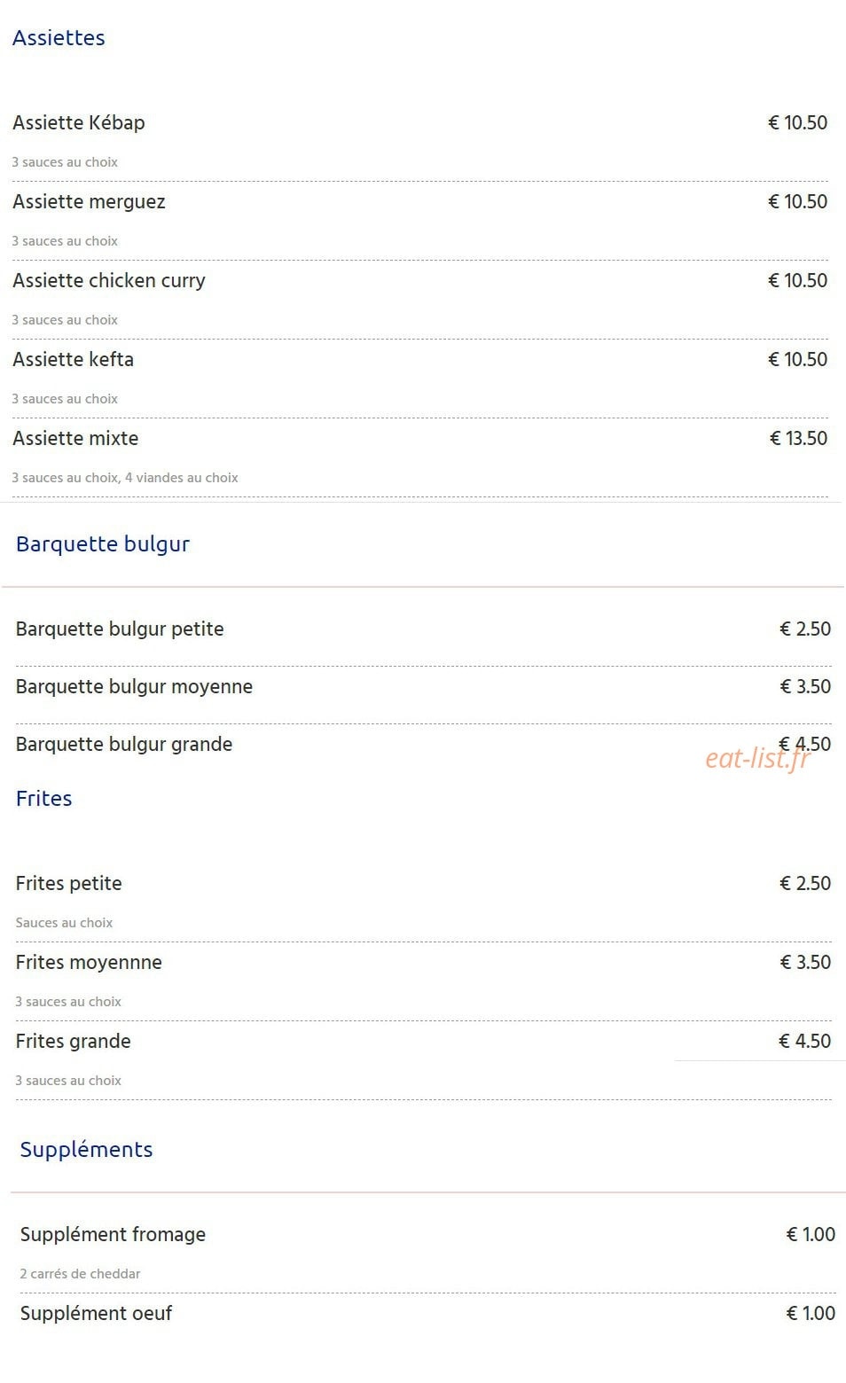 Delices Kebap — carte page 3
