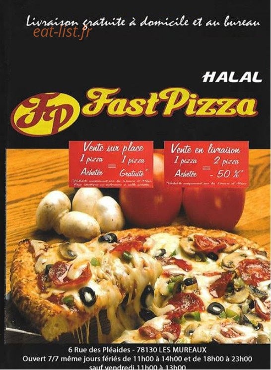 Fast pizza — carte page 1