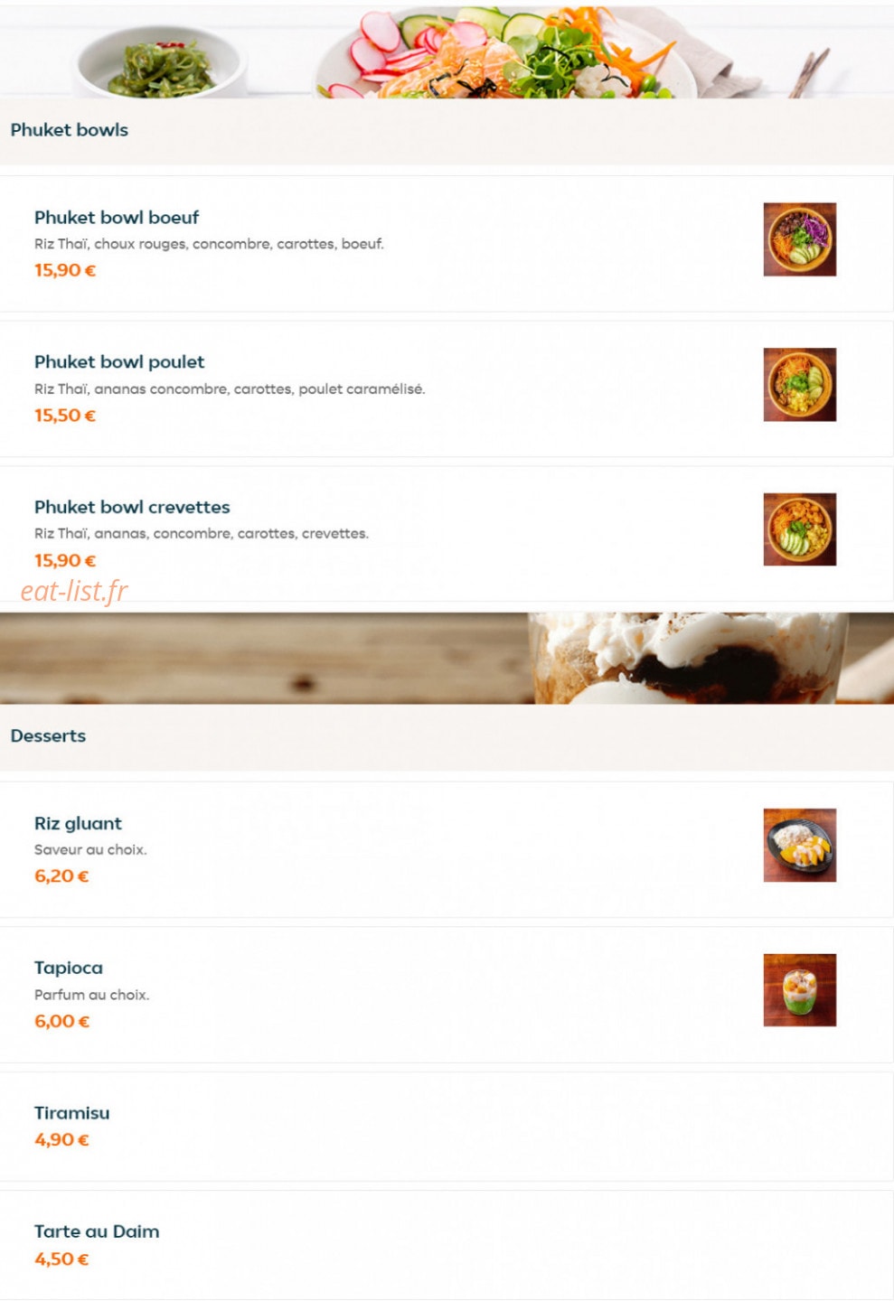 Phuket Wok — carte page 3