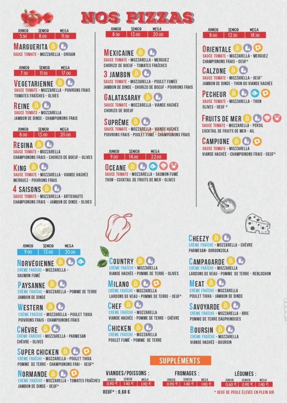 Pizza King — carte page 3