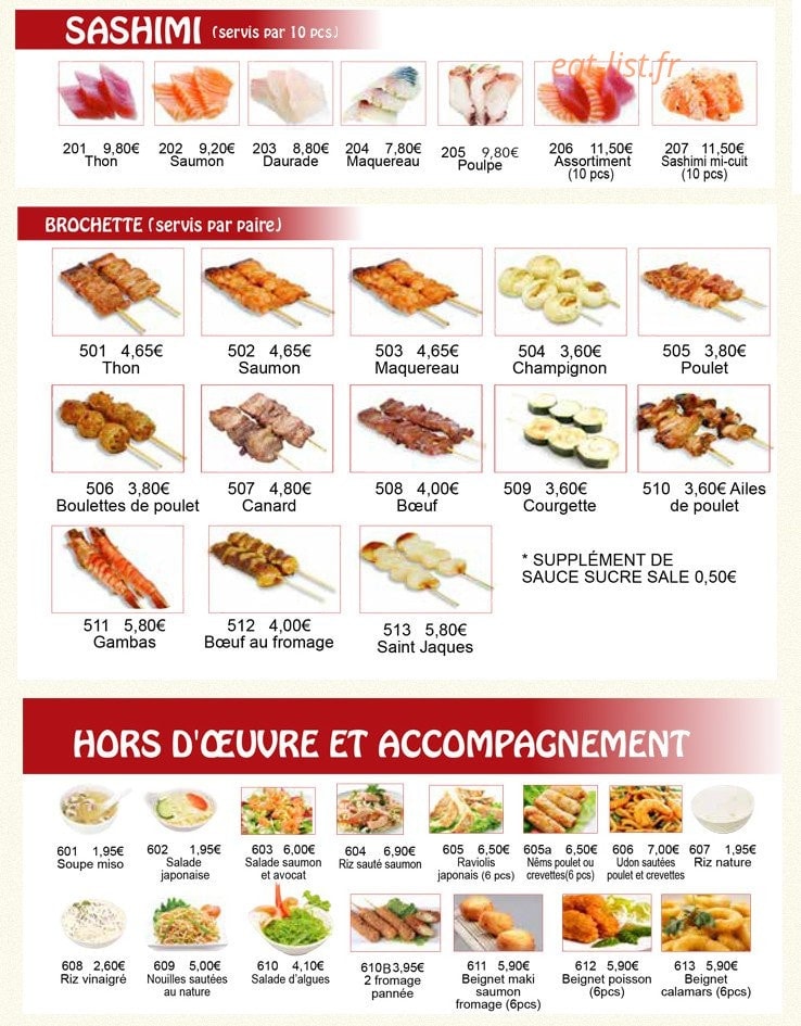 Sushi Les Mureaux — carte page 2