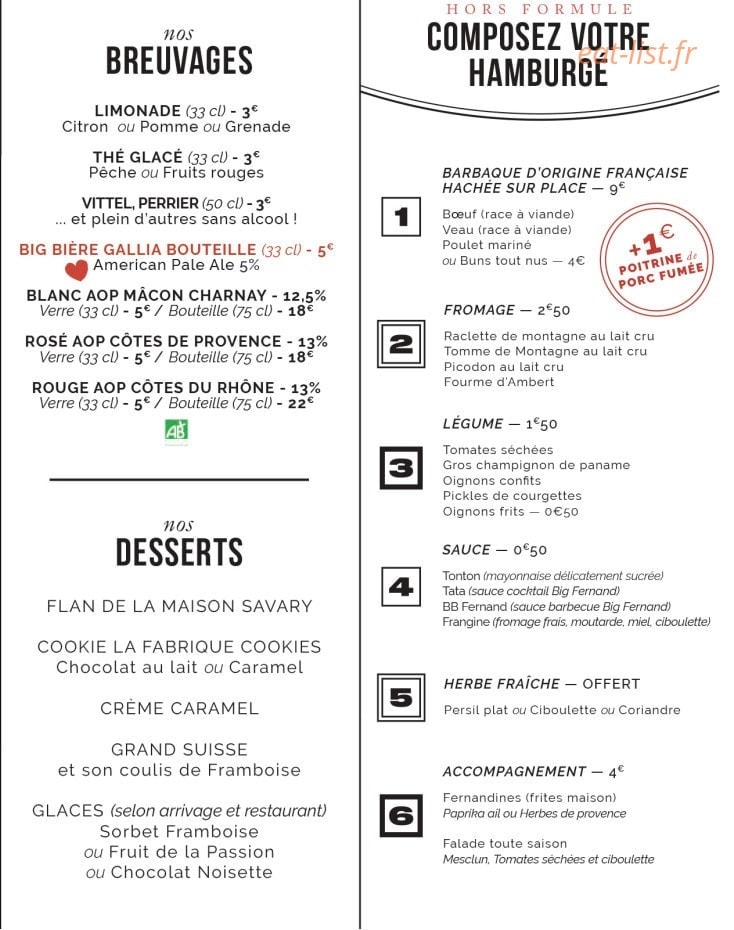 Big Fernand — carte page 4
