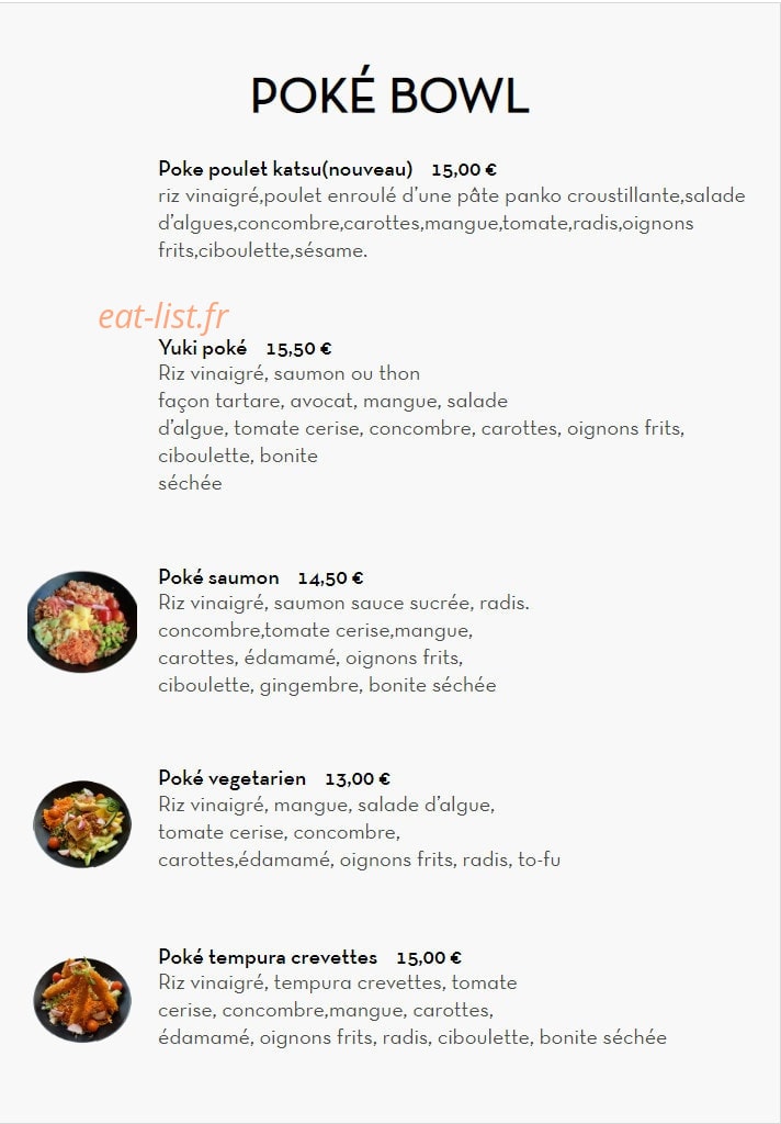 Bistrot Le Yuki — carte page 3
