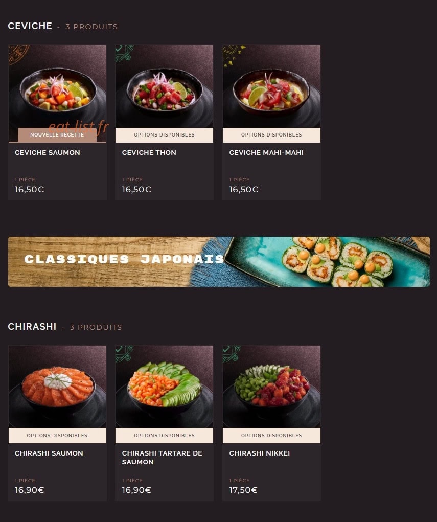 Côté Sushi — carte page 7