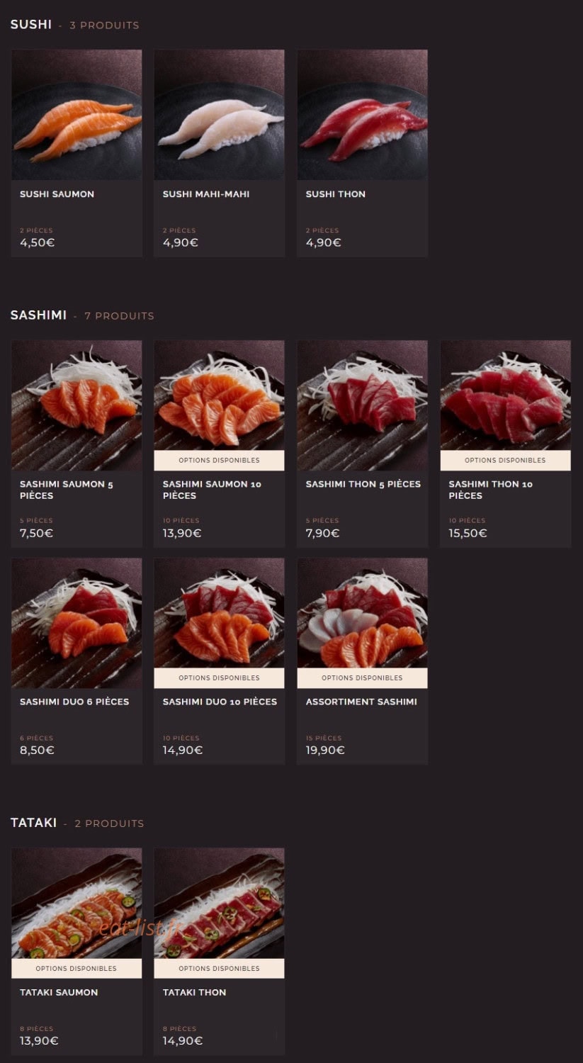 Côté Sushi — carte page 9