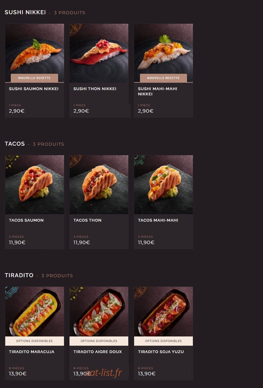 Côté Sushi — carte page 6
