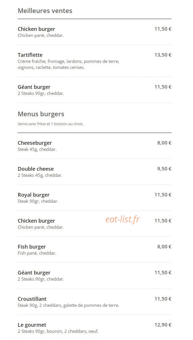 Gourmets 78 — carte page 1