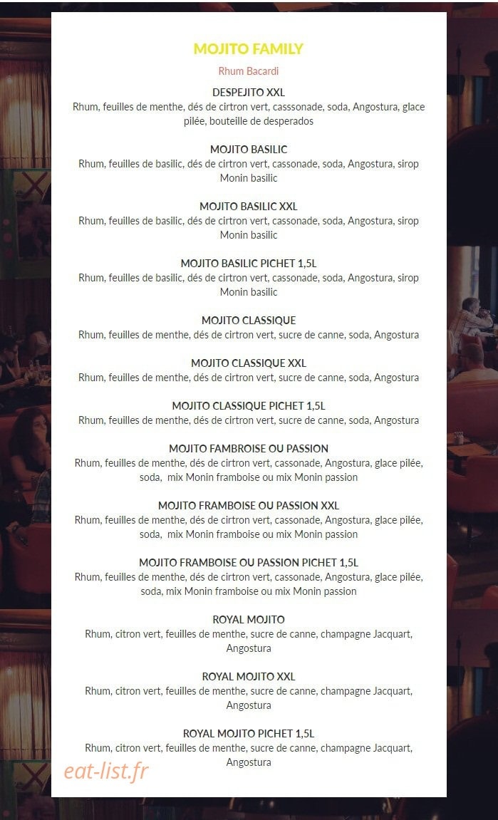 Indiana Café — carte page 13