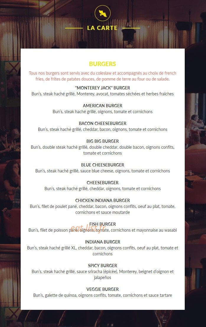 Indiana Café — carte page 4
