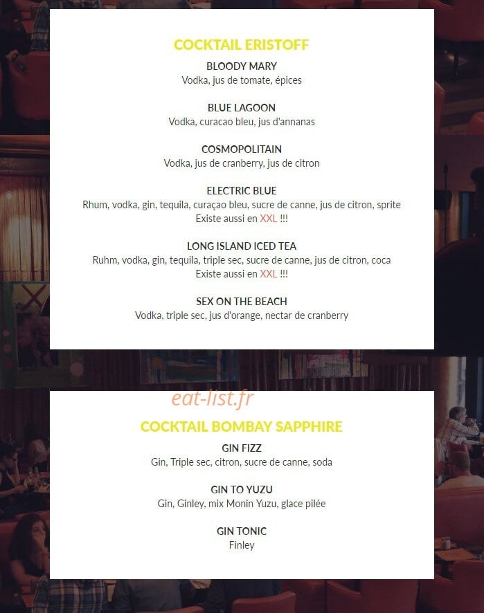 Indiana Café — carte page 15