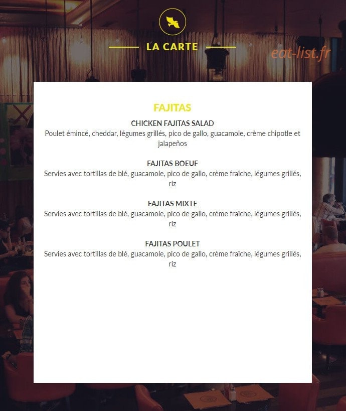 Indiana Café — carte page 8