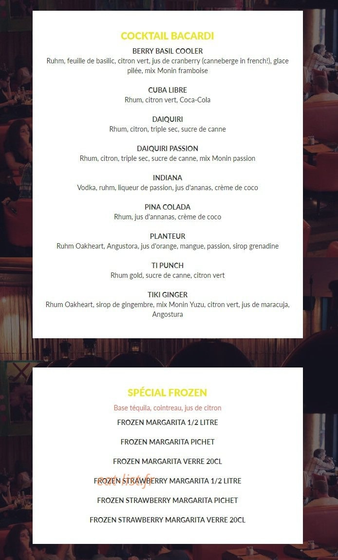 Indiana Café — carte page 14