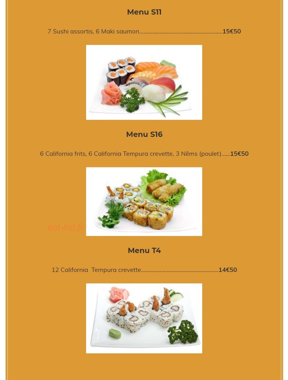 Carte et menu de Kazoko à Velizy Villacoublay — Les menu maki sushi sashimi 1 page 4