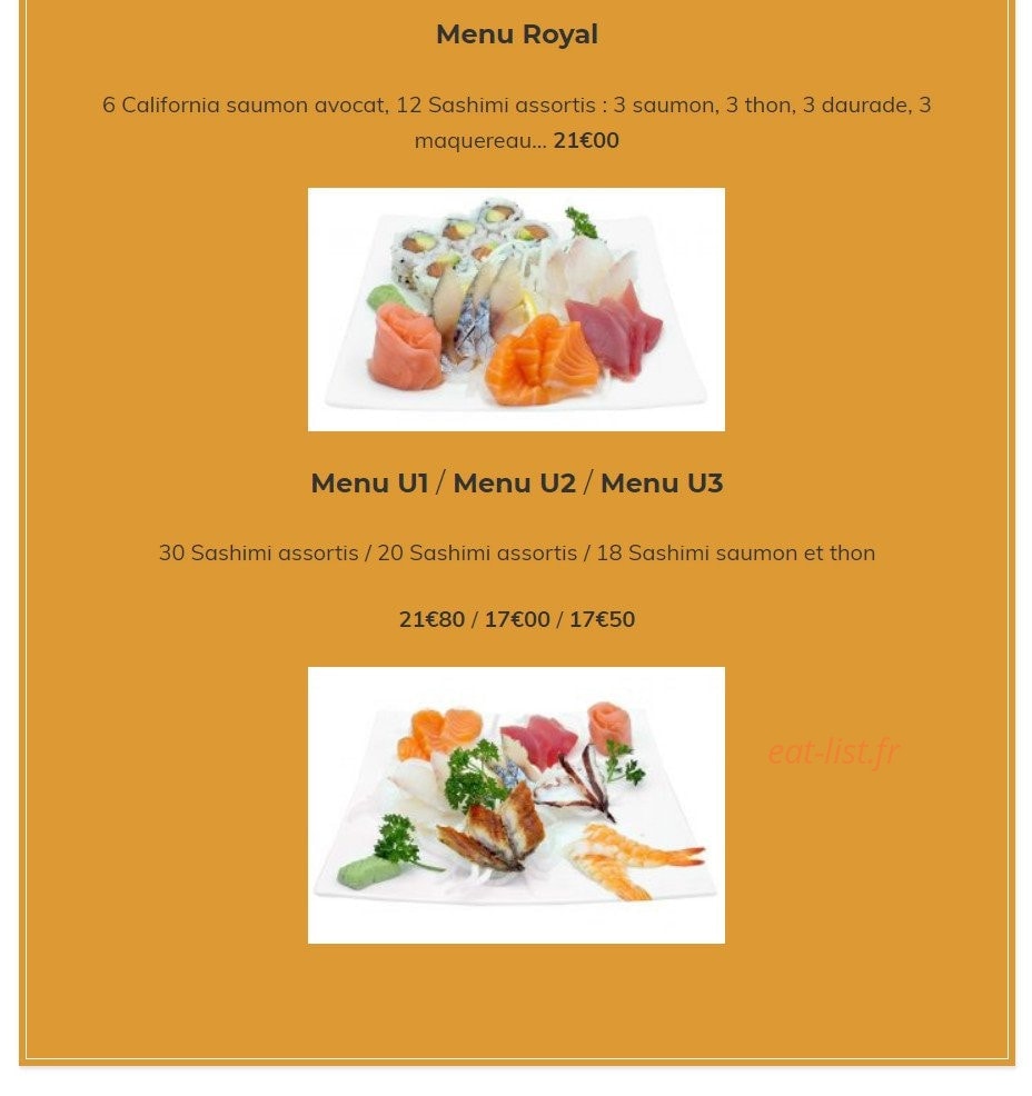 Carte et menu de Kazoko à Velizy Villacoublay — Les menus maki sushi sashimi 2 suite