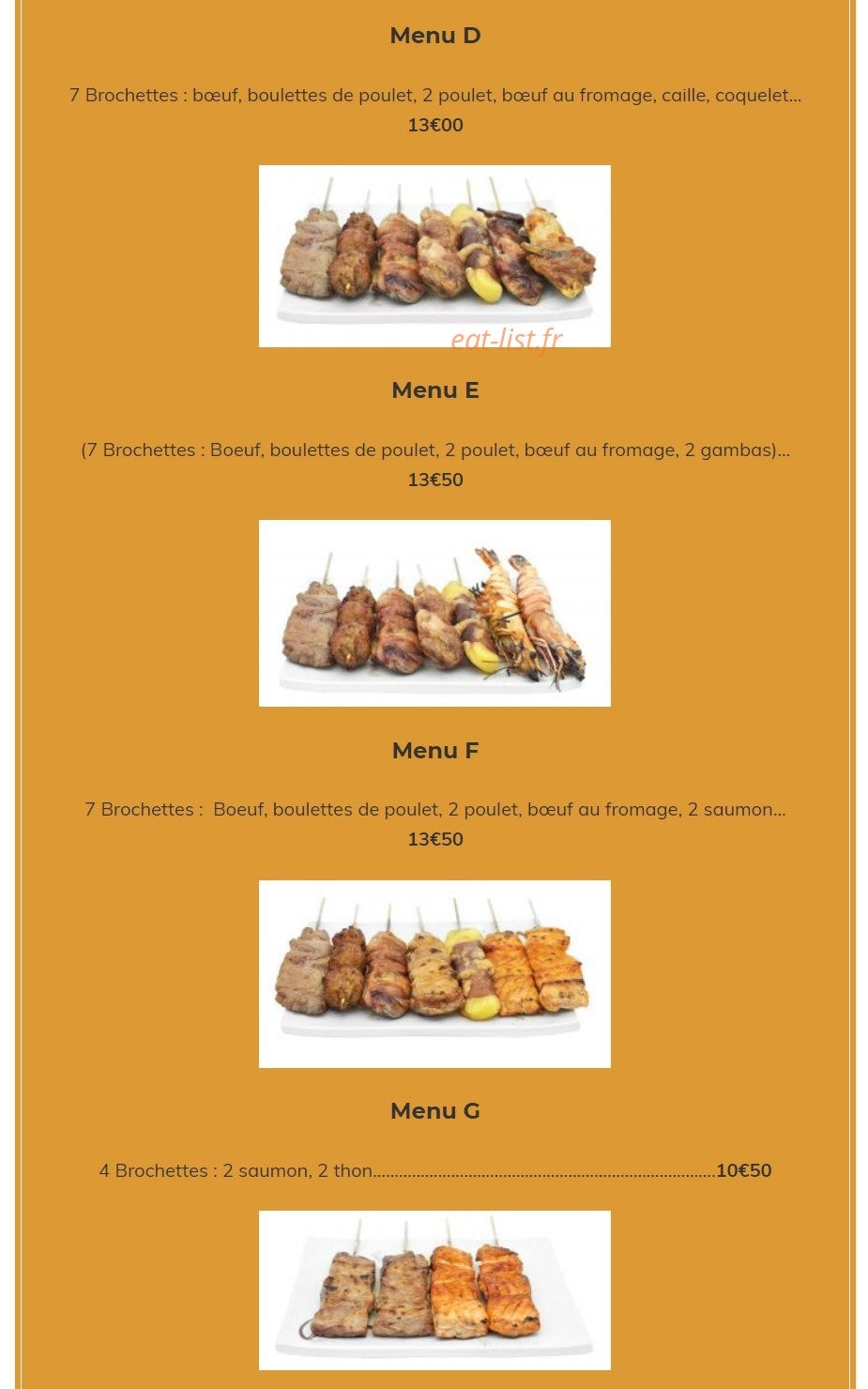 Carte et menu de Kazoko à Velizy Villacoublay — Les menus yakitori page 2