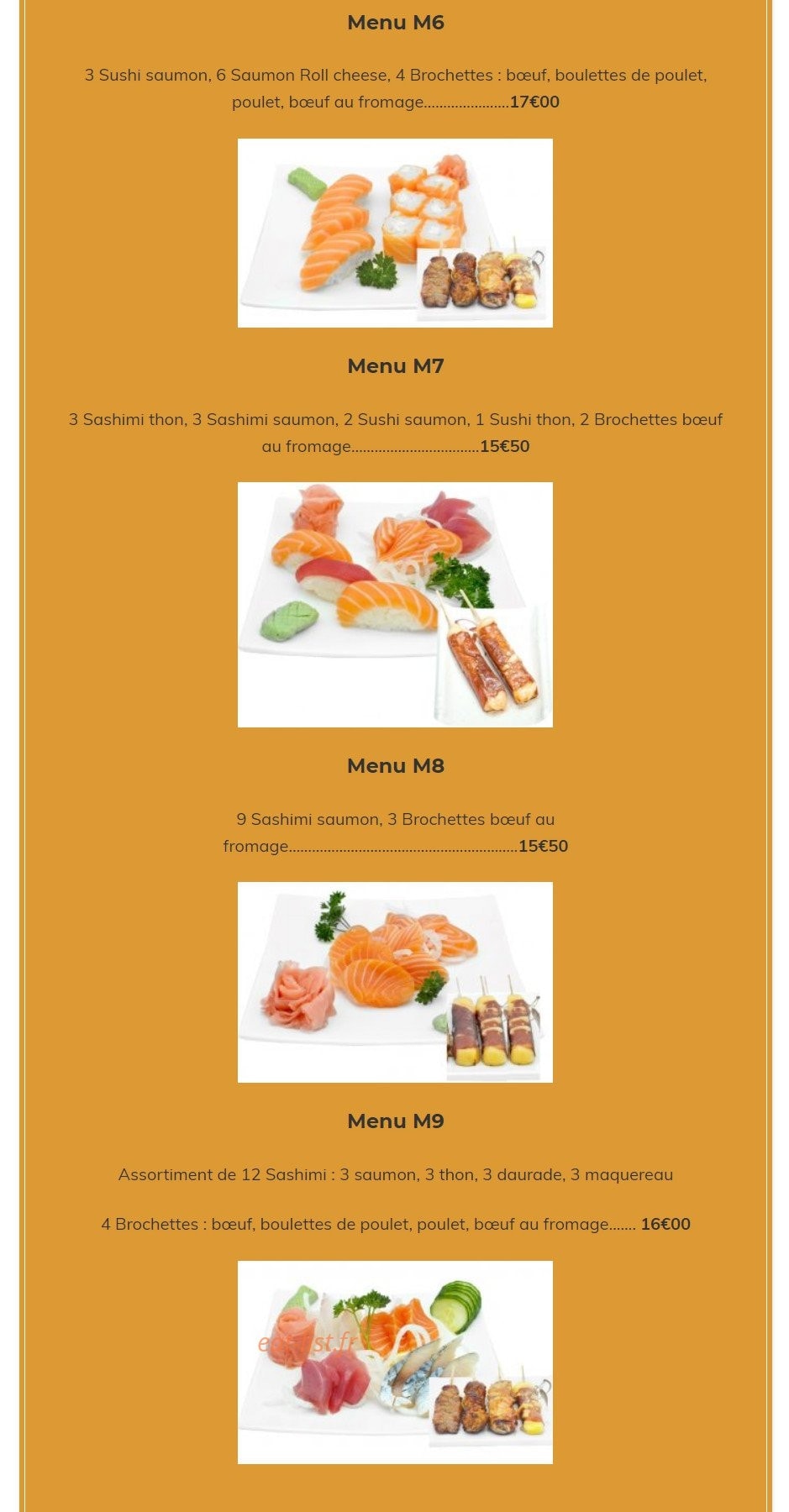 Carte et menu de Kazoko à Velizy Villacoublay — Les menus mixtes page 3