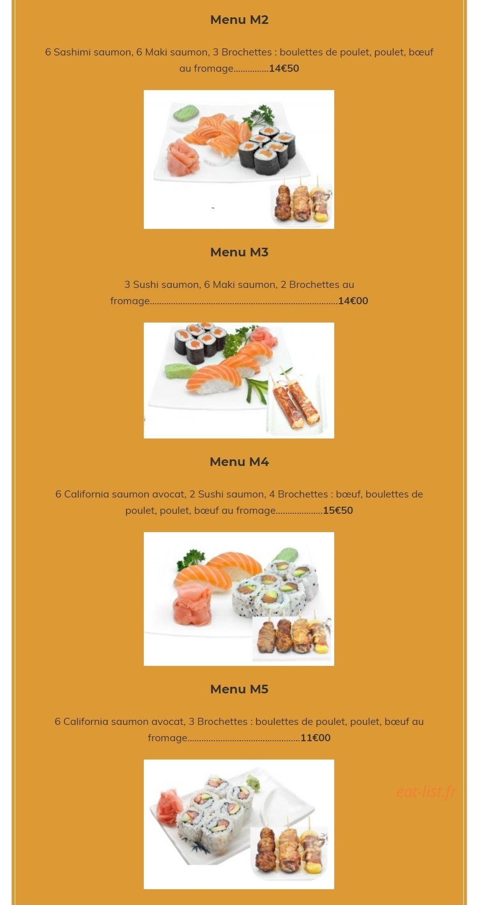 Carte et menu de Kazoko à Velizy Villacoublay — Les menus mixtes page 2