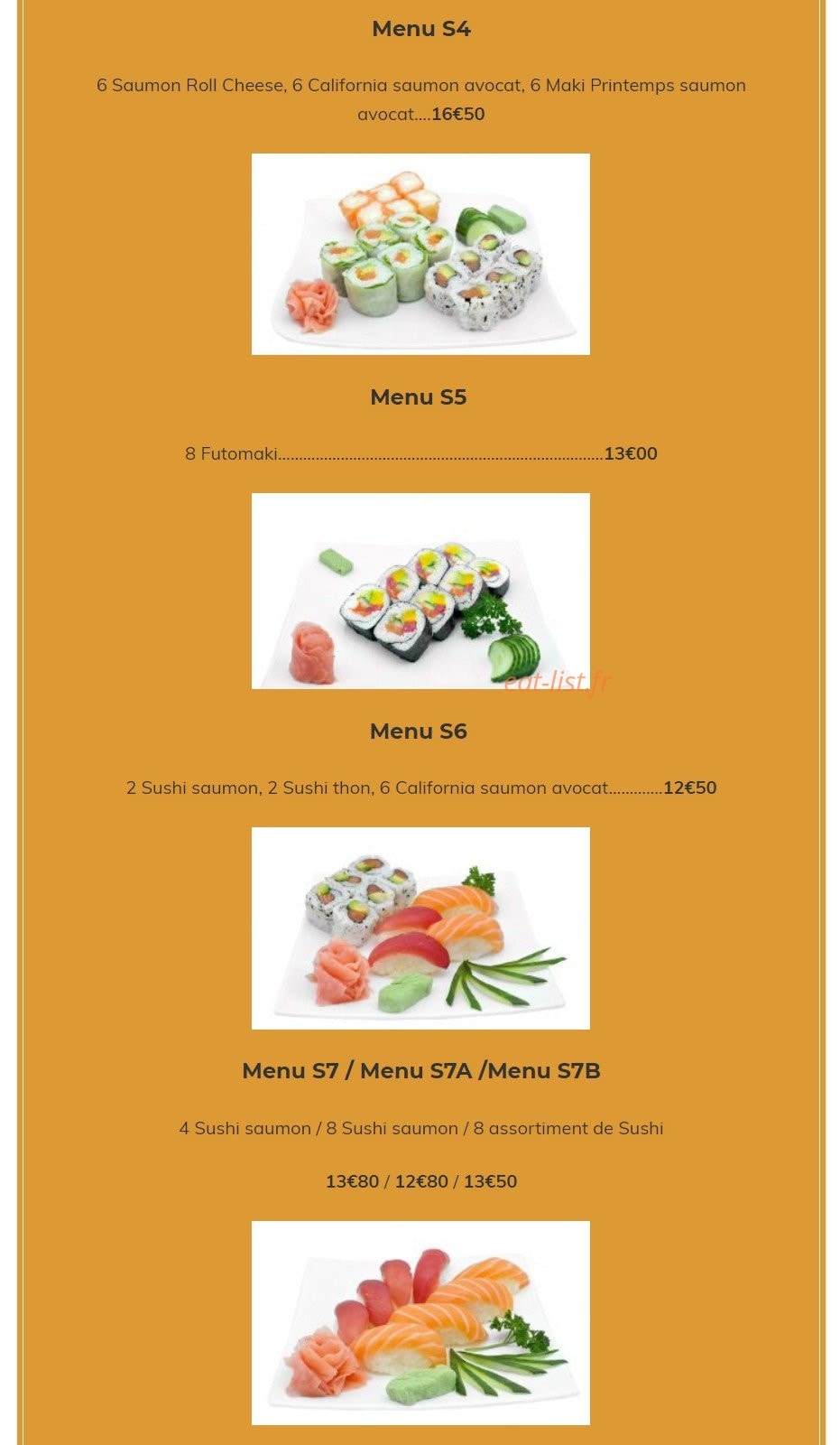 Carte et menu de Kazoko à Velizy Villacoublay — Les menu maki sushi sashimi 1 page 2
