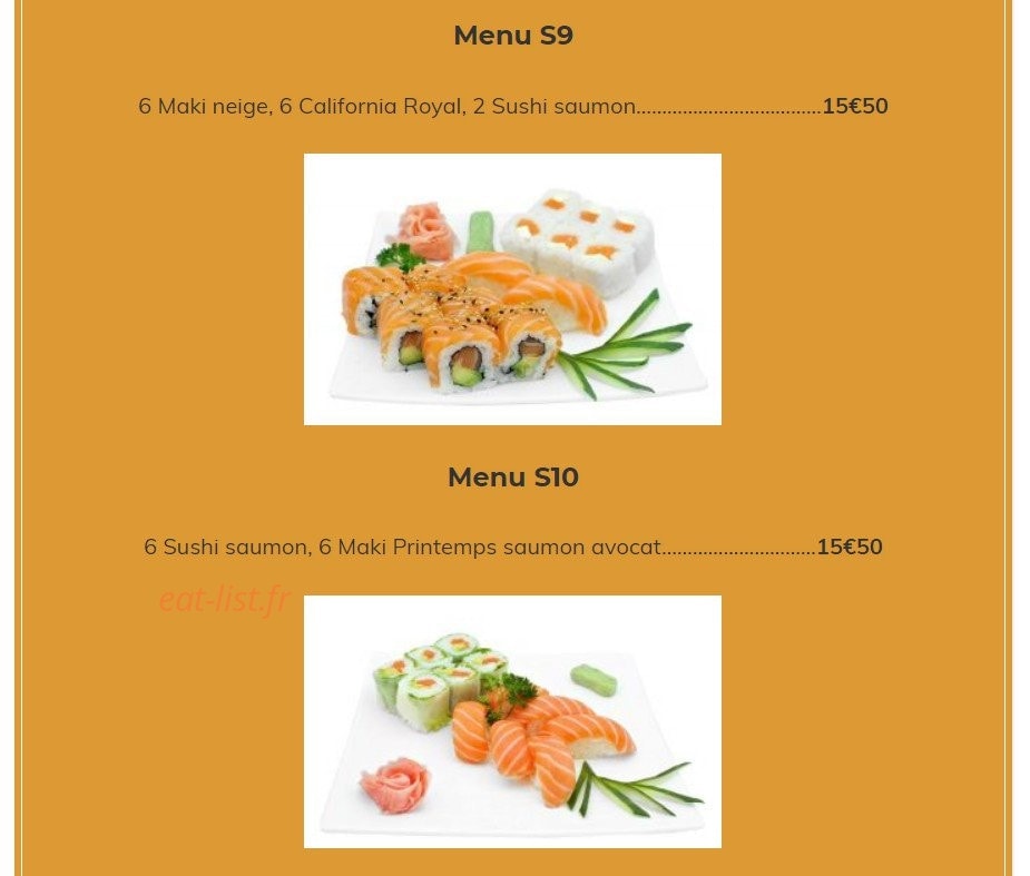 Carte et menu de Kazoko à Velizy Villacoublay — Les menu maki sushi sashimi 1 page 3