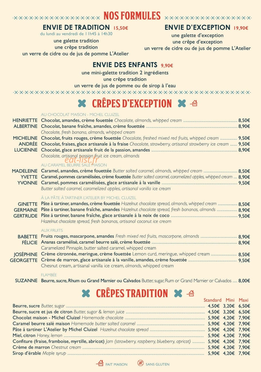 L'Atelier Artisan — carte page 3