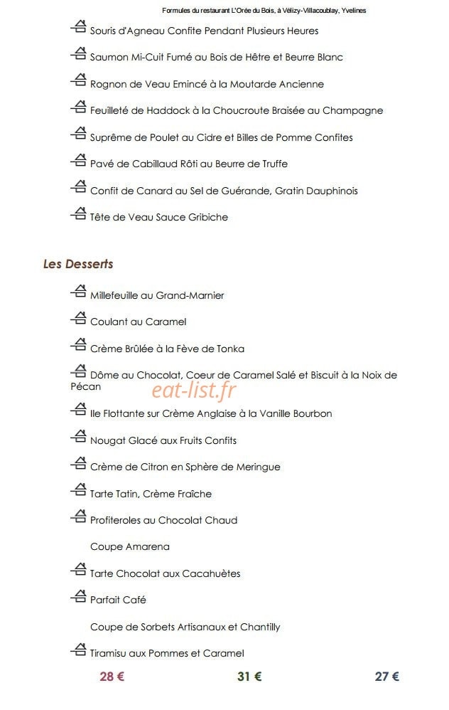 L'Orée du Bois — carte page 5