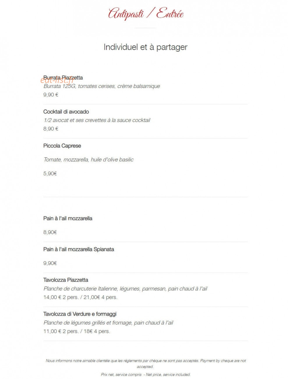 La Piazzetta — carte page 3